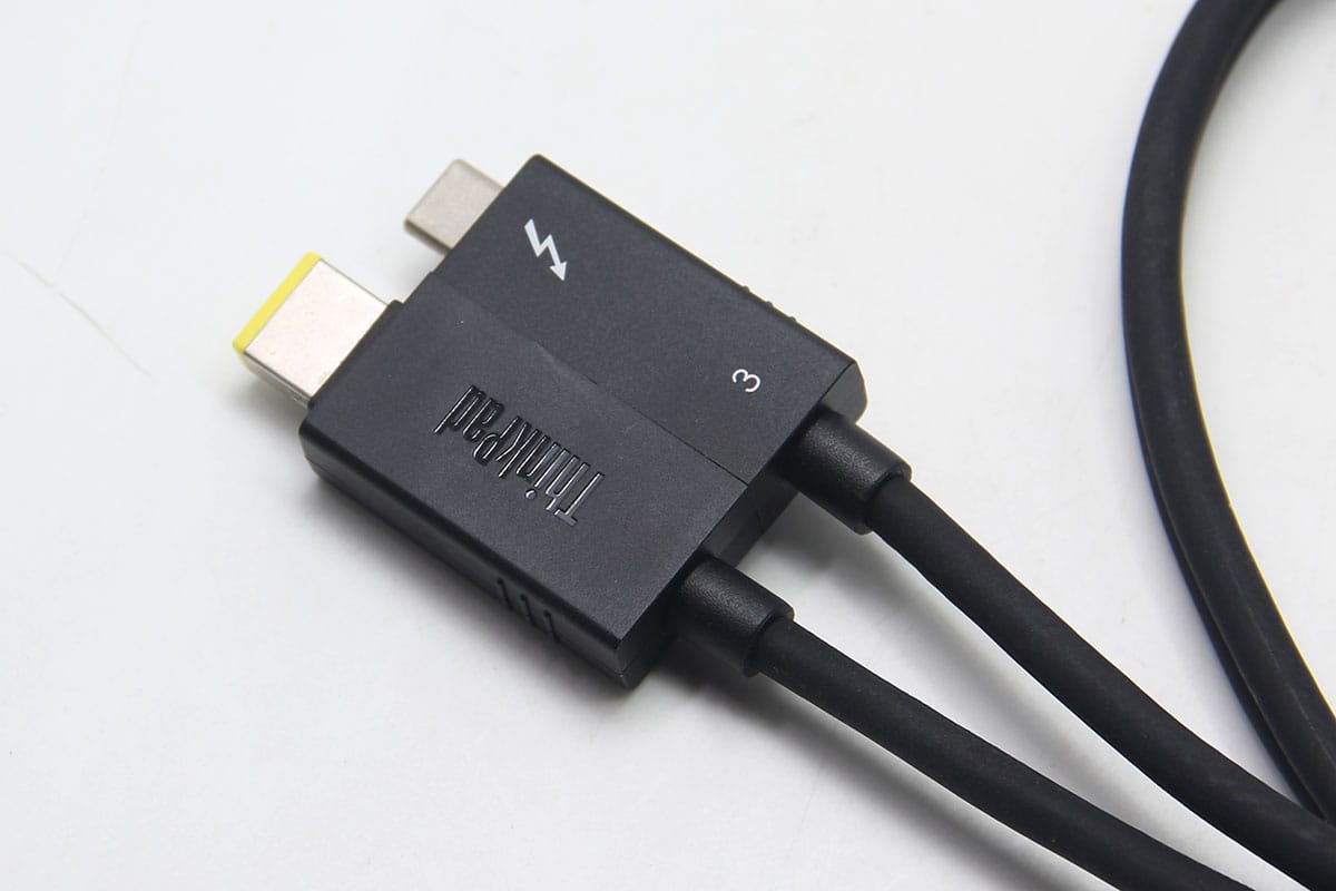  雷电3工作站扩展坞连接线 带直流电源分离电缆 40G 传输速率 Thinkpad Thunderbolt3 workstation dock split cable P/N：5C10V25713