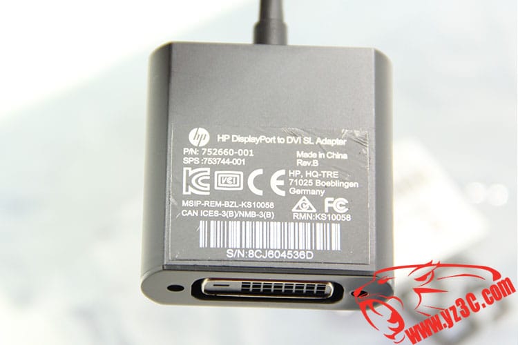 HP/惠普752660-001 753744-001 新款原装Displayport 公转DVI母 DP转DVI视频线转接头