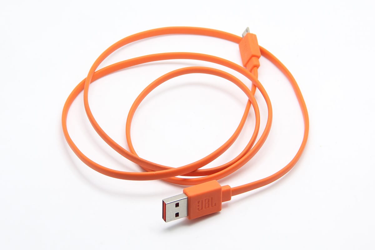 JBL原装Micro USB面条线 数据线快速充电线橙红色1米超柔软扁粗线