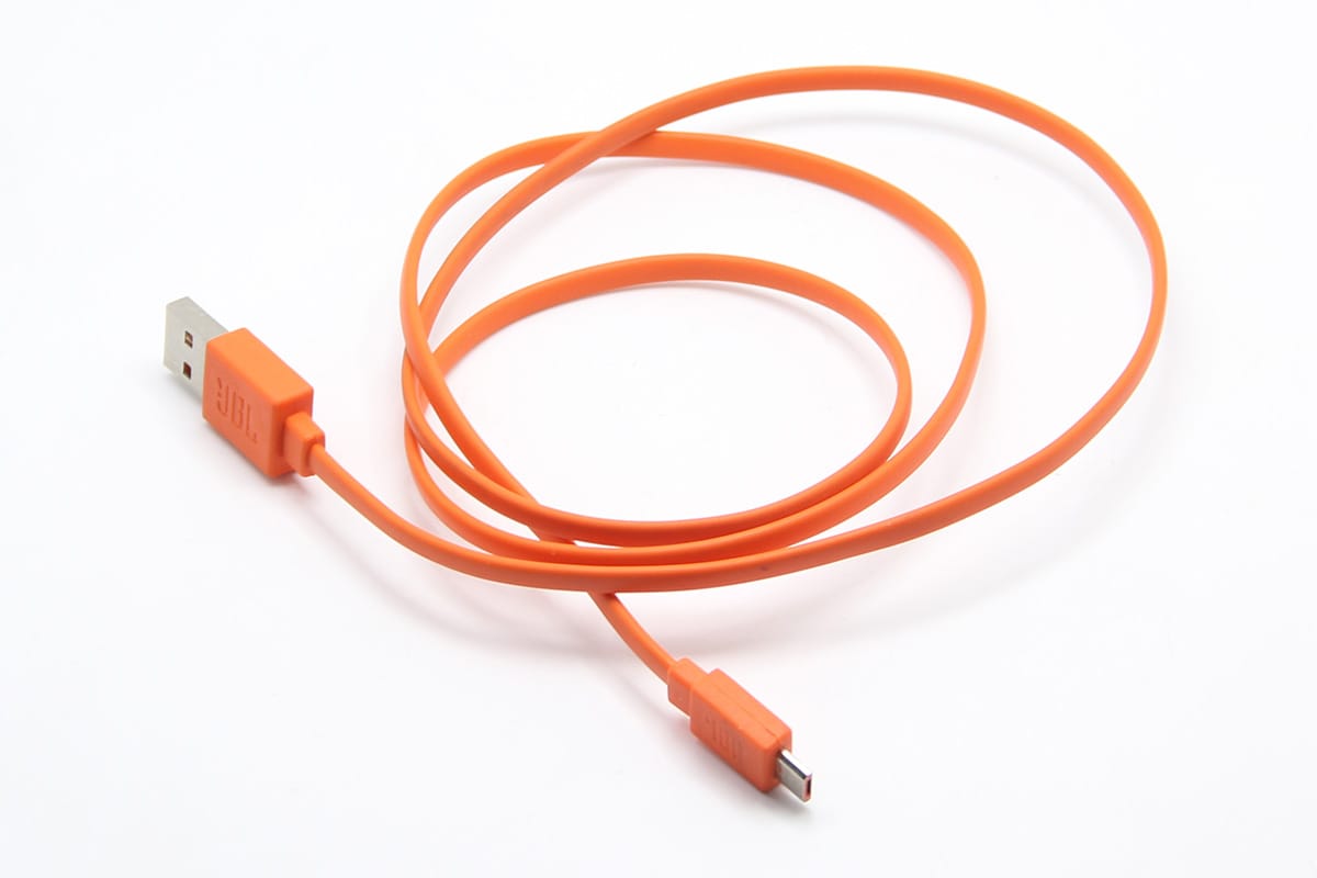 JBL原装Micro USB面条线 数据线快速充电线橙红色1米超柔软扁粗线