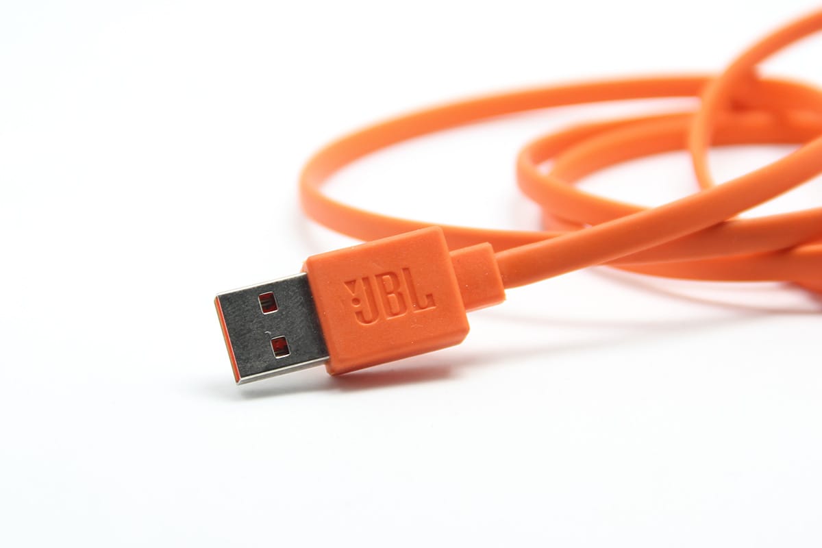 JBL原装Micro USB面条线 数据线快速充电线橙红色1米超柔软扁粗线