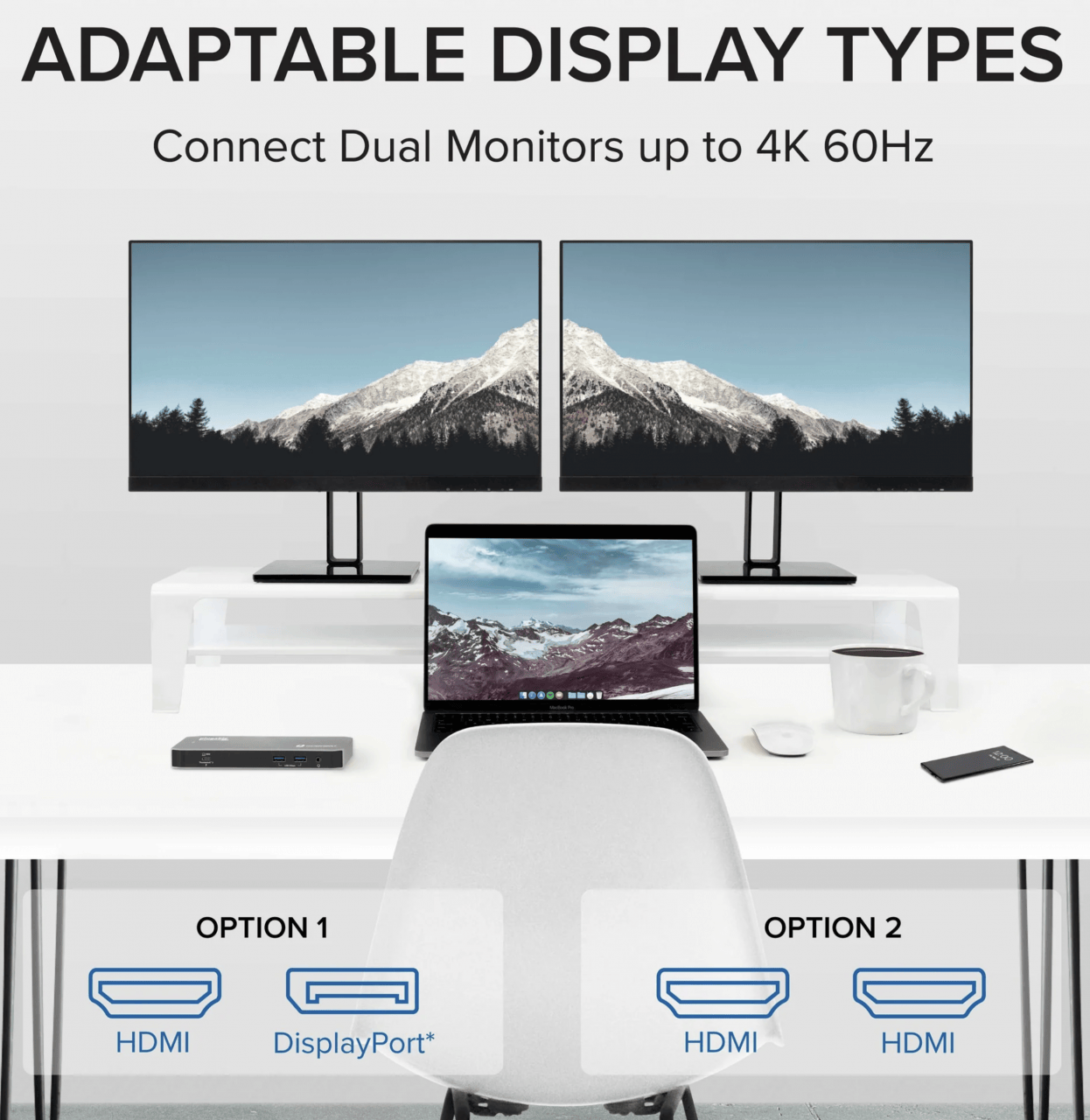 Plugable TBT3-UDC3 兼容雷电USB4全功能C扩展坞96瓦PD双4k Gen2 10G Mac