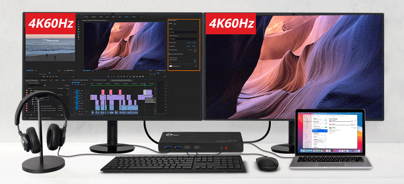 S2G通用型displaylink协议USB-C dock 扩展坞不输出PD供电双4K单5K千兆网卡