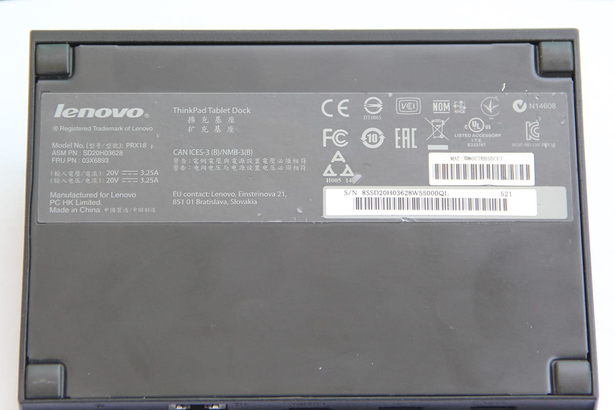 ThinkPad Tablet Dock 平板PC电脑底座扩展底坐USB3.0 HDMI PRX18