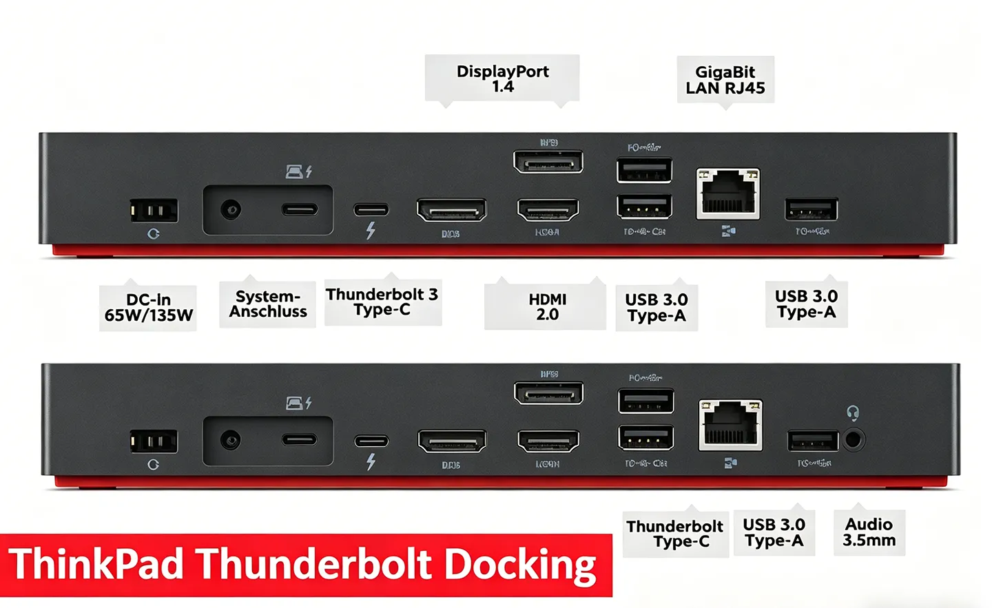 Thinkpad雷电4通用智能型扩展坞40B0 40B1外扩4个4k60hz PD100瓦