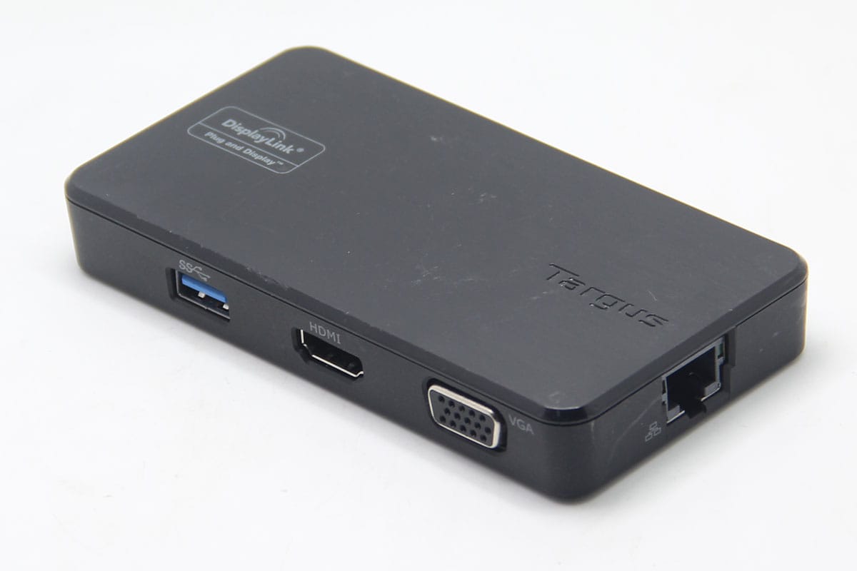 USB 3.0 & USB-C Dual Video Travel Docking Station便携式扩展坞VGA/HDMI 2个USB3.0 千兆网卡适用于win Mac m1电脑