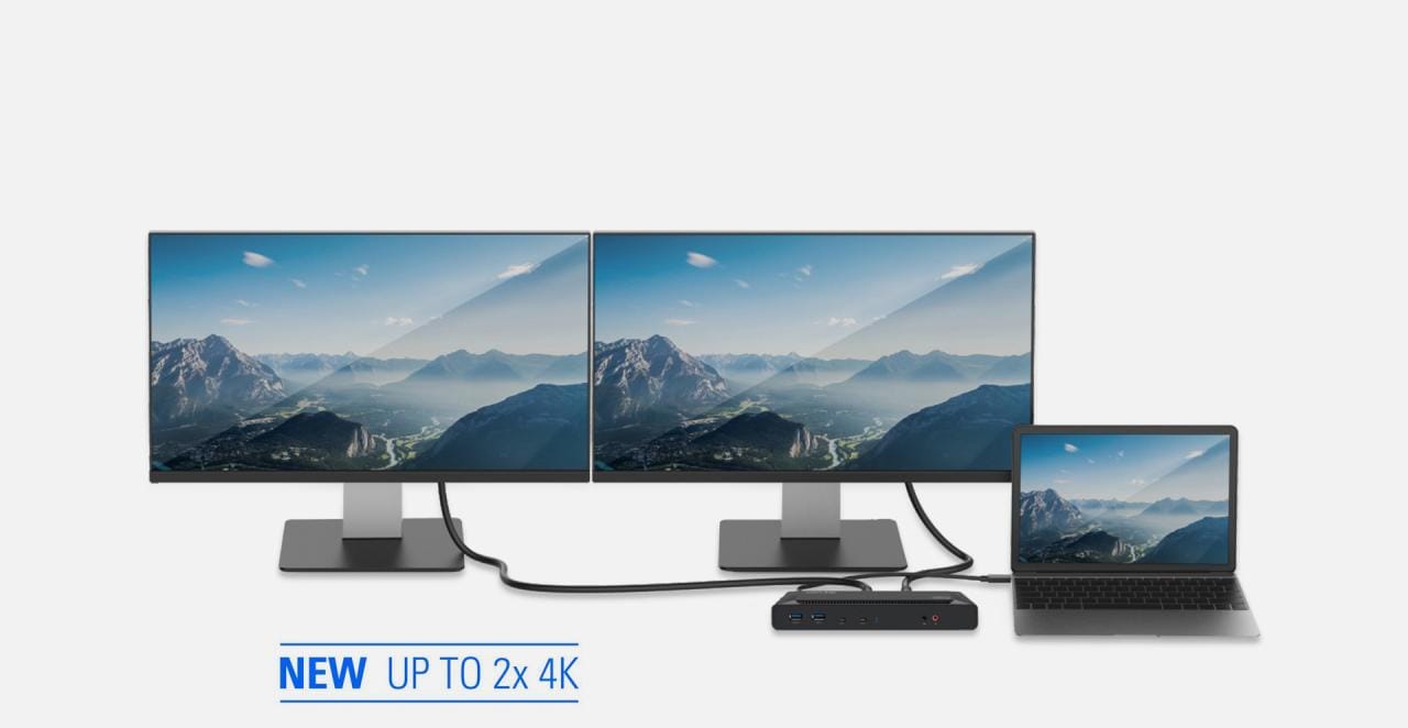 Wavlink双HDMI/DP显示器4K@60Hz通用13合1扩展坞100瓦PD供电USB-C