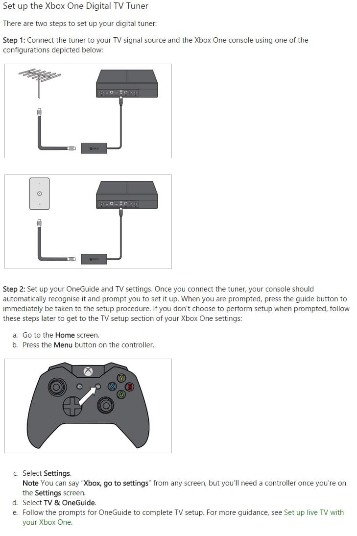 Xbox One Digital TV Tuner Xbox One数字电视调谐器free-to-air