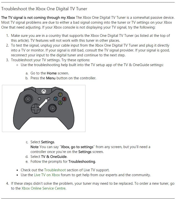 Xbox One Digital TV Tuner Xbox One数字电视调谐器free-to-air