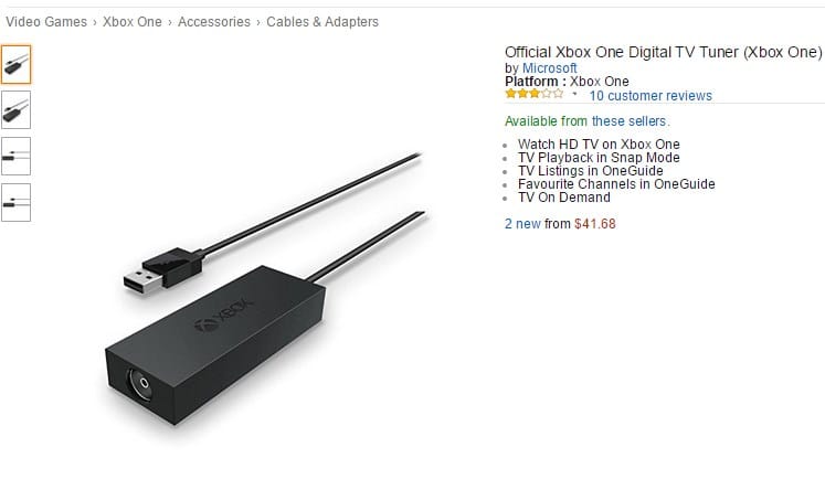 Xbox One Digital TV Tuner Xbox One数字电视调谐器free-to-air