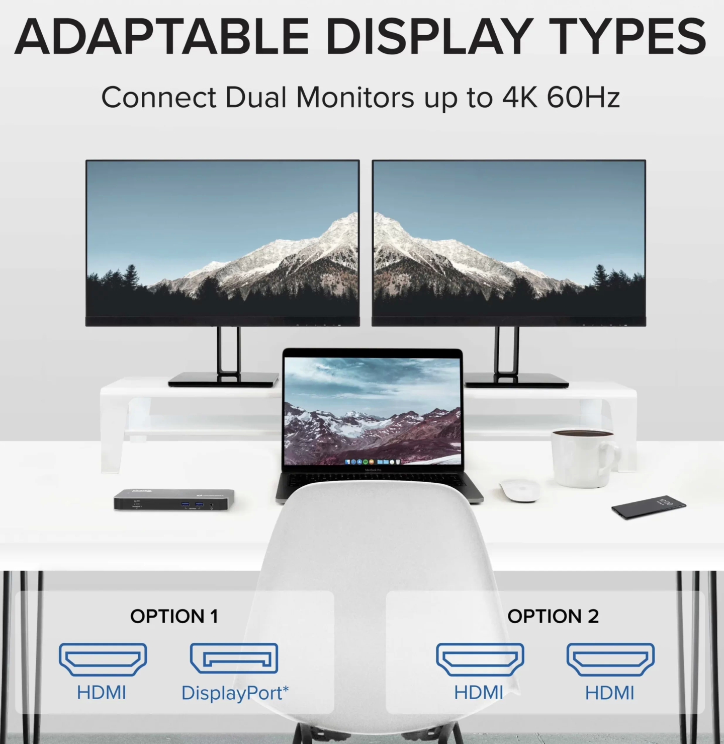 Plugable TBT3-UDC3 兼容雷电USB4全功能C扩展坞 96瓦PD供电 DP和HDMI 双4k Gen2 10G 支持M芯片Mac和win系统