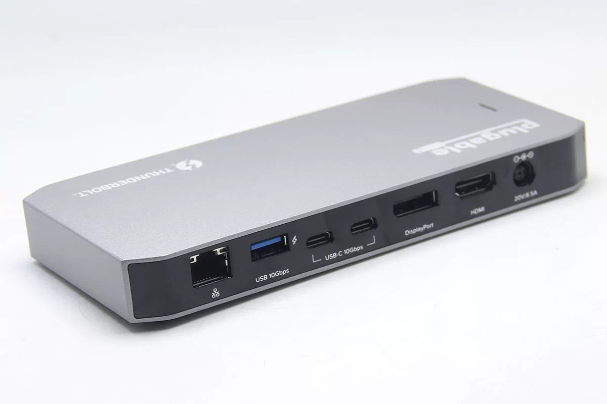 Plugable TBT3-UDC3 兼容雷电USB4全功能C扩展坞 96瓦PD供电 DP和HDMI 双4k Gen2 10G 支持M芯片Mac和win系统