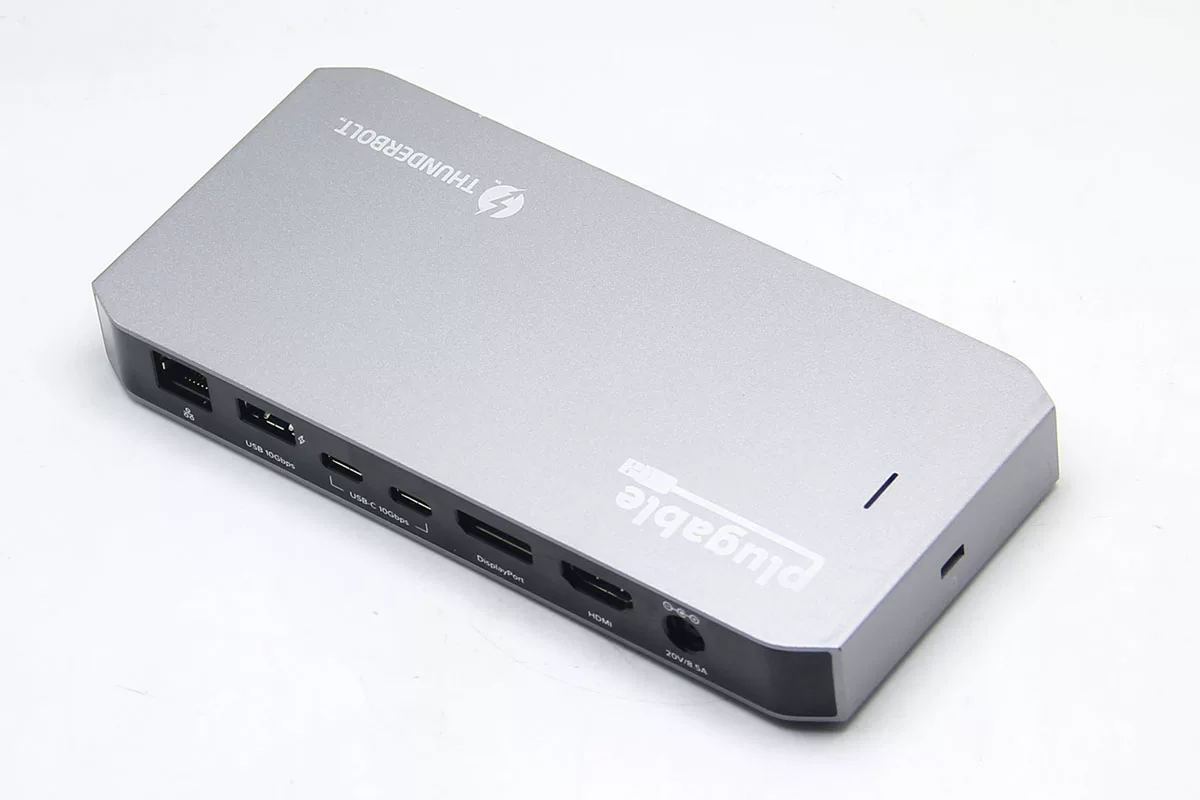 Plugable TBT3-UDC3 兼容雷电USB4全功能C扩展坞 96瓦PD供电 DP和HDMI 双4k Gen2 10G 支持M芯片Mac和win系统