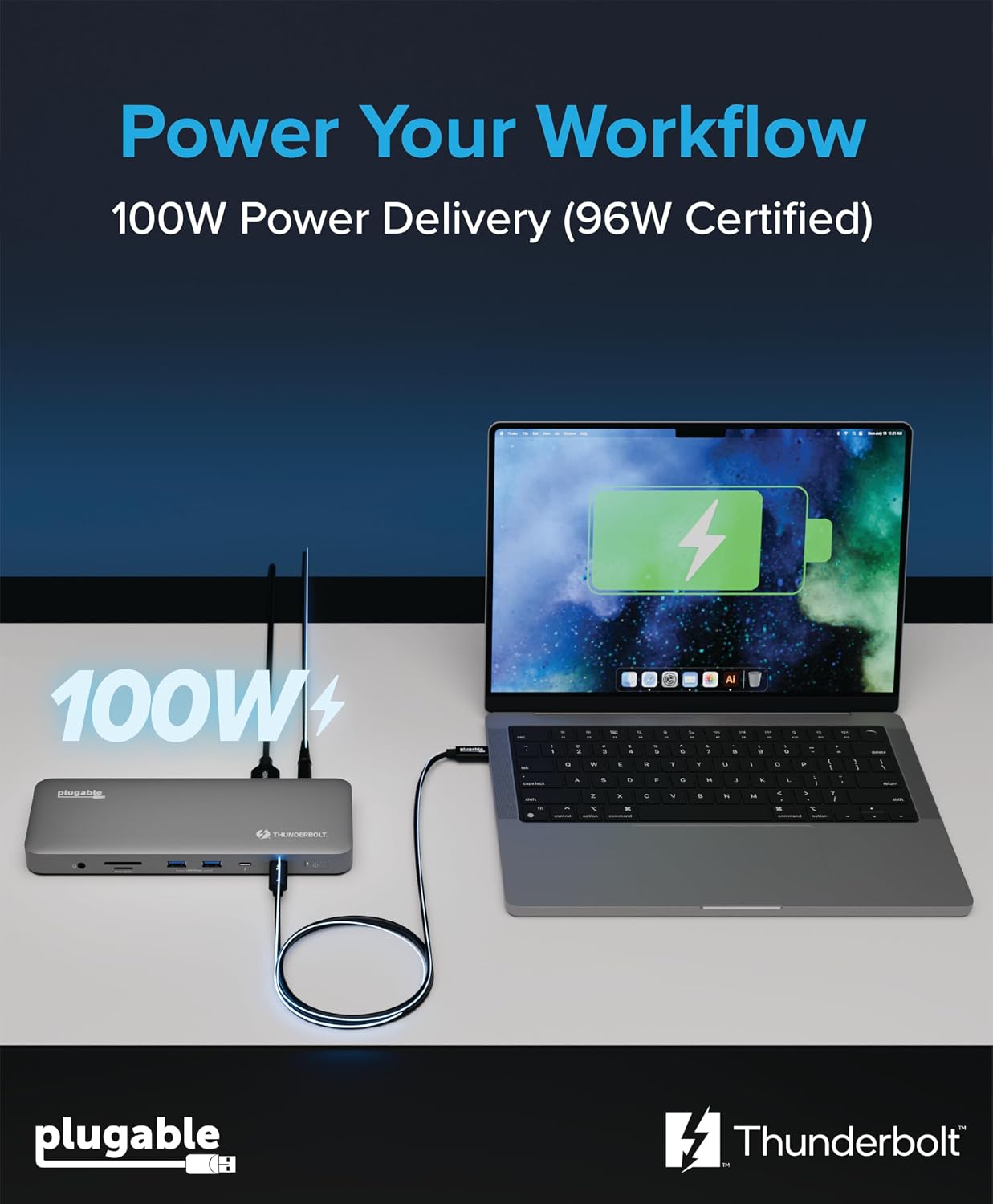 Plugable 雷电4扩展坞TBT-UDM Win/Mac电脑外扩双HDMI2.0 4K60hz or 8K /SD 96瓦PD 多接口Gen2