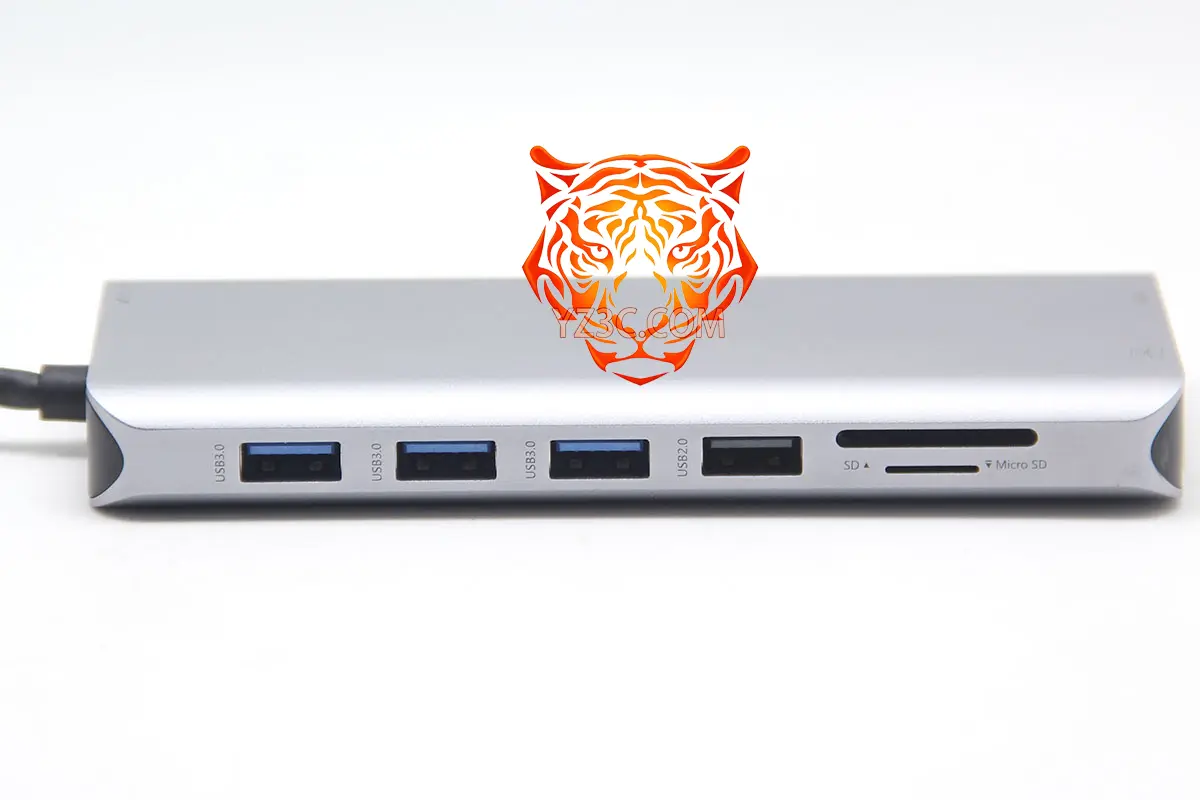 全功能C USB-C 14合1 便携式扩展坞 支持PD供电 外扩USB3.0/SD卡/Micro SD/双HDMI/VGA/千兆网卡 支持多系统
