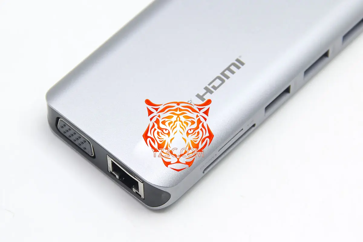 全功能C USB-C 14合1 便携式扩展坞 支持PD供电 外扩USB3.0/SD卡/Micro SD/双HDMI/VGA/千兆网卡 支持多系统