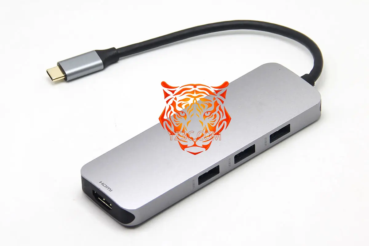 便携式全功能C USB-C 扩展坞 支持雷电3/4/5等C口笔记本电脑 外扩2个HDMI/1个SD卡/3个USB3.0/1个micro SD