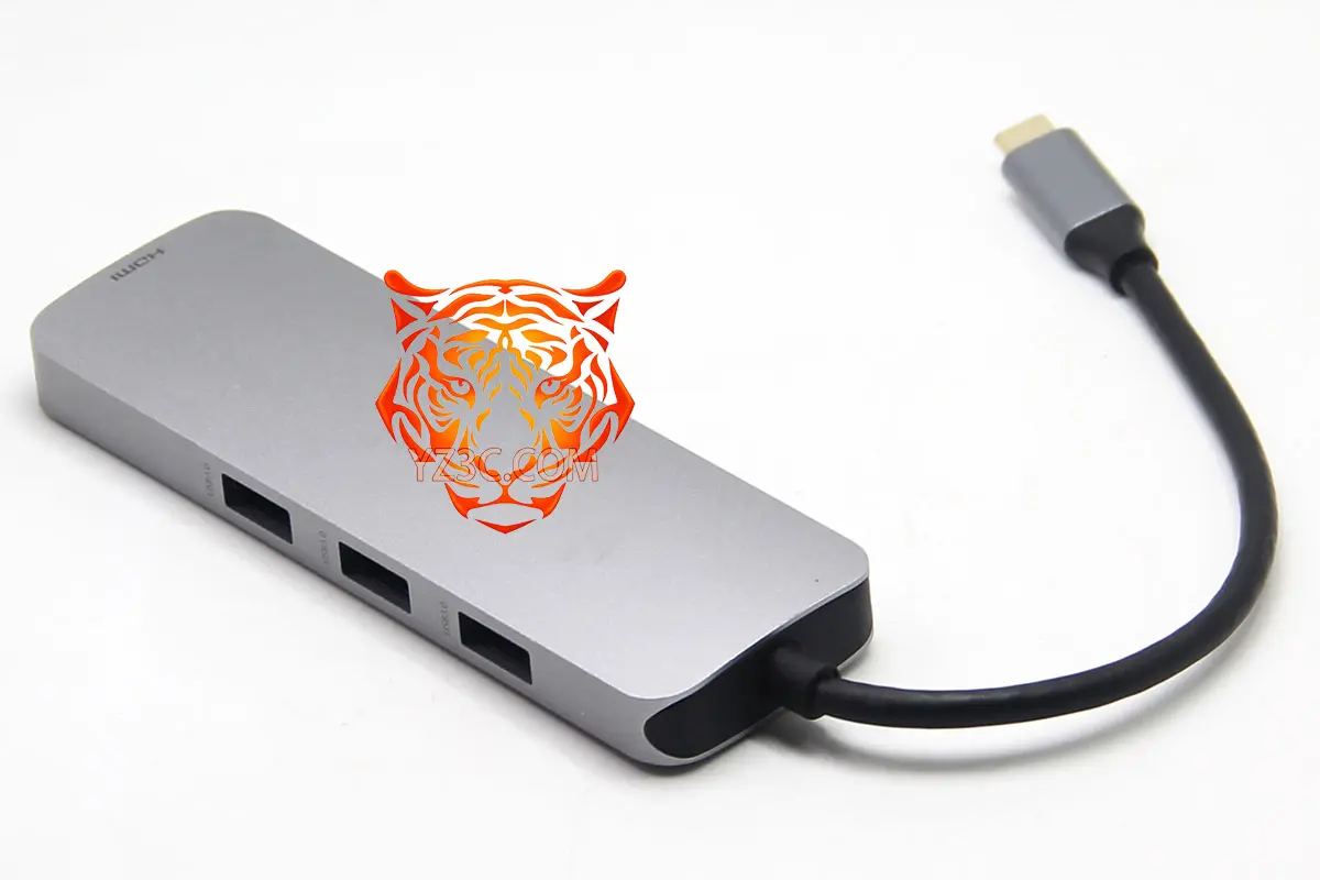 便携式全功能C USB-C 扩展坞 支持雷电3/4/5等C口笔记本电脑 外扩2个HDMI/1个SD卡/3个USB3.0/1个micro SD