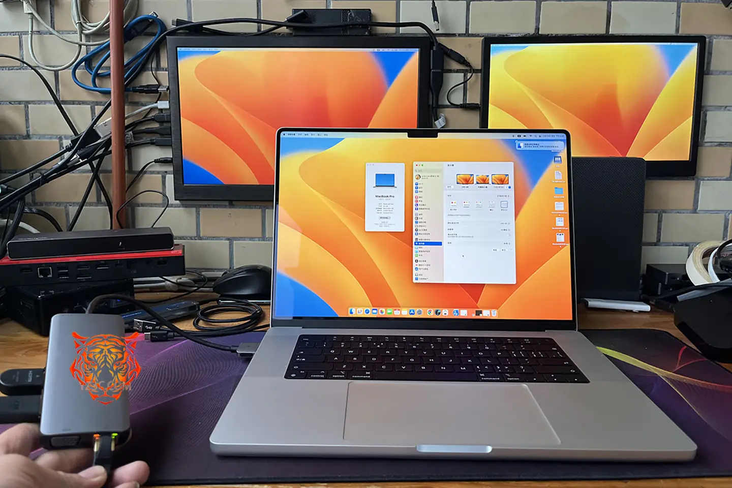 便携式 苹果Macbook Air Pro笔记本电脑专用扩展坞 外接双4k 60hz显示器 千兆网卡 SD卡槽 USB3.0接口 3.5mm等
