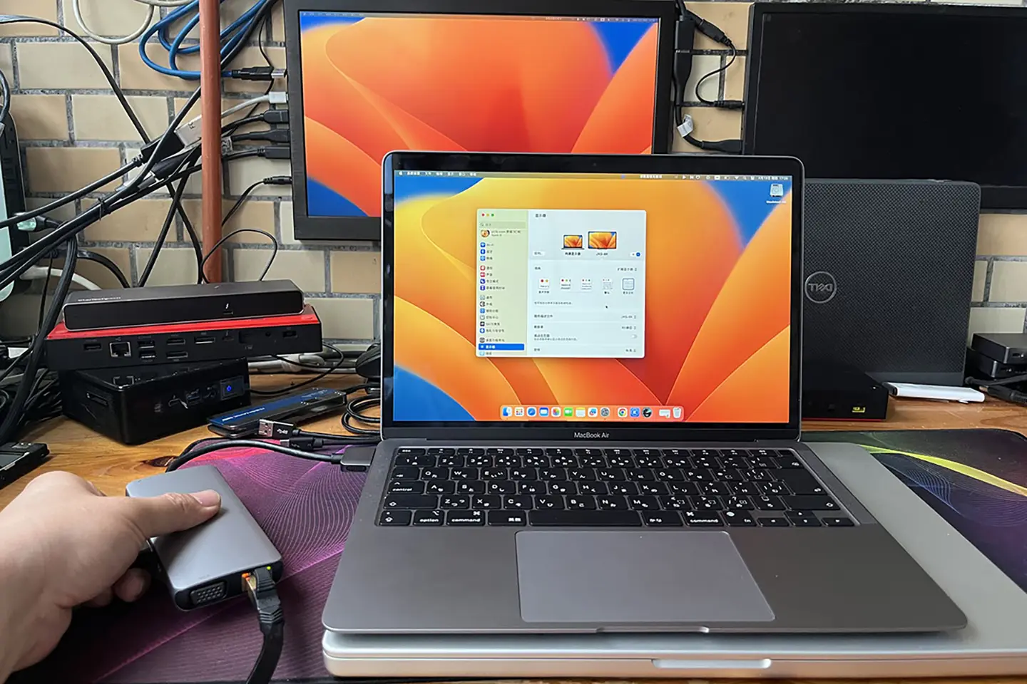 便携式 苹果Macbook Air Pro笔记本电脑专用扩展坞 外接双4k 60hz显示器 千兆网卡 SD卡槽 USB3.0接口 3.5mm等