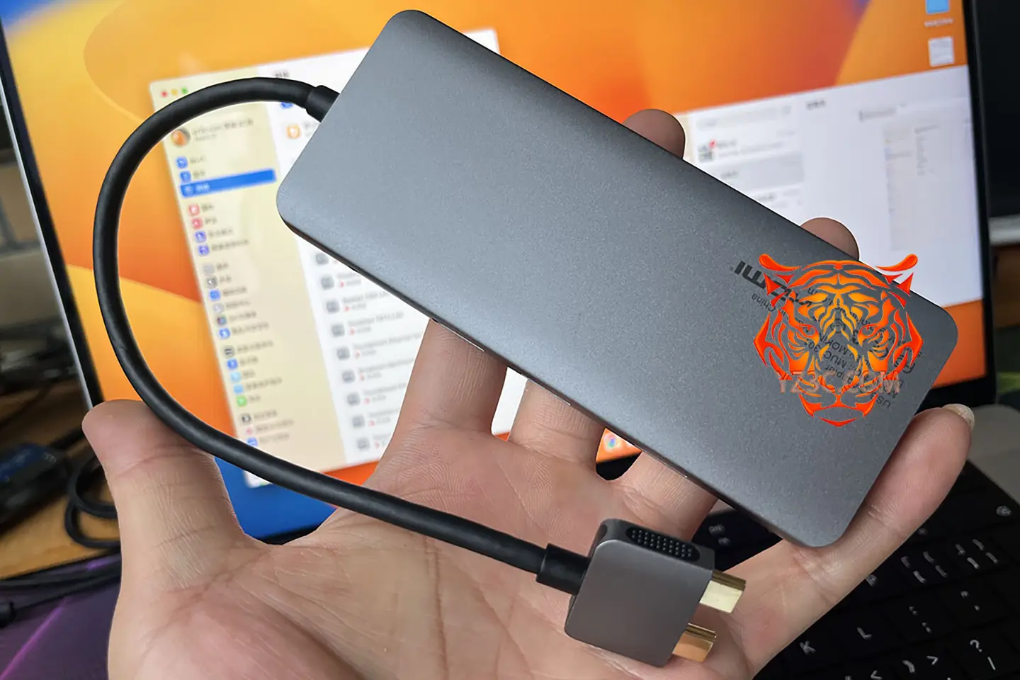 便携式 苹果Macbook Air Pro笔记本电脑专用扩展坞 外接双4k 60hz显示器 千兆网卡 SD卡槽 USB3.0接口 3.5mm等