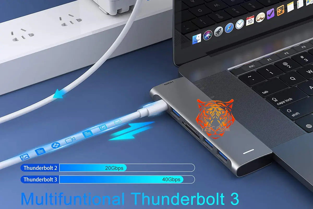 便携式苹果笔记本专用扩展坞 Macbookpro Air高速集线器转换器外扩多个USB3.0/TF/SD卡/HDMI 外接双4K 60hz