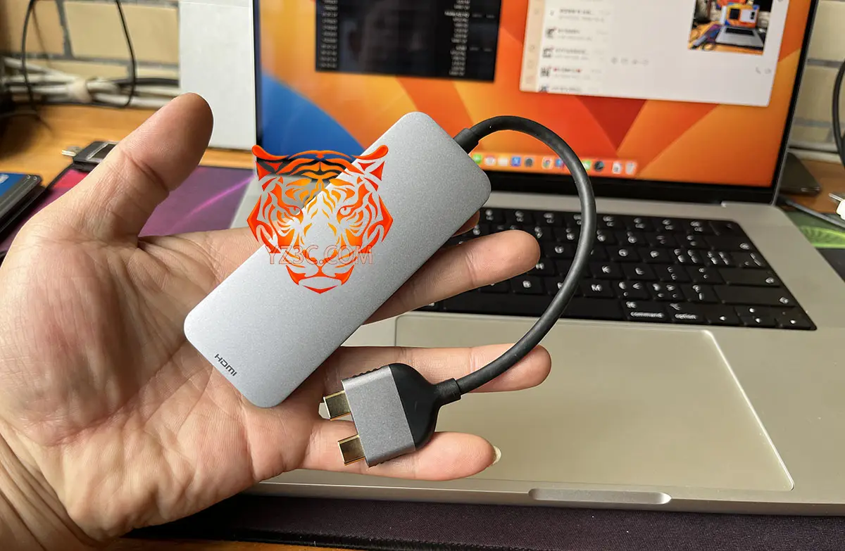 便携式苹果笔记本专用扩展坞M4 M5 Macbook Air外扩2个HDMI 双4k 60hz多功能高速集线器转换器多个USB3.0/SD卡