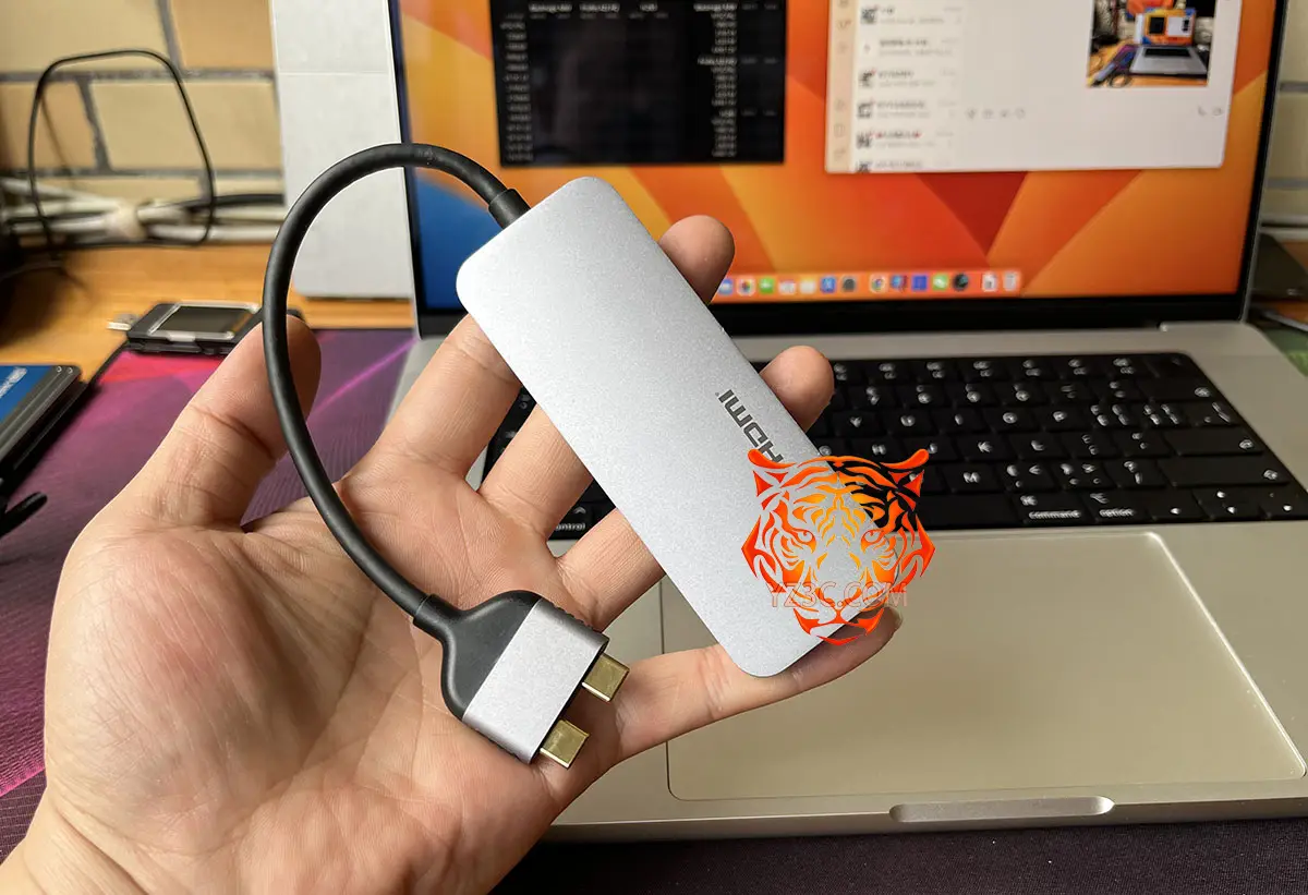 便携式苹果笔记本专用扩展坞M4 M5 Macbook Air外扩2个HDMI 双4k 60hz多功能高速集线器转换器多个USB3.0/SD卡