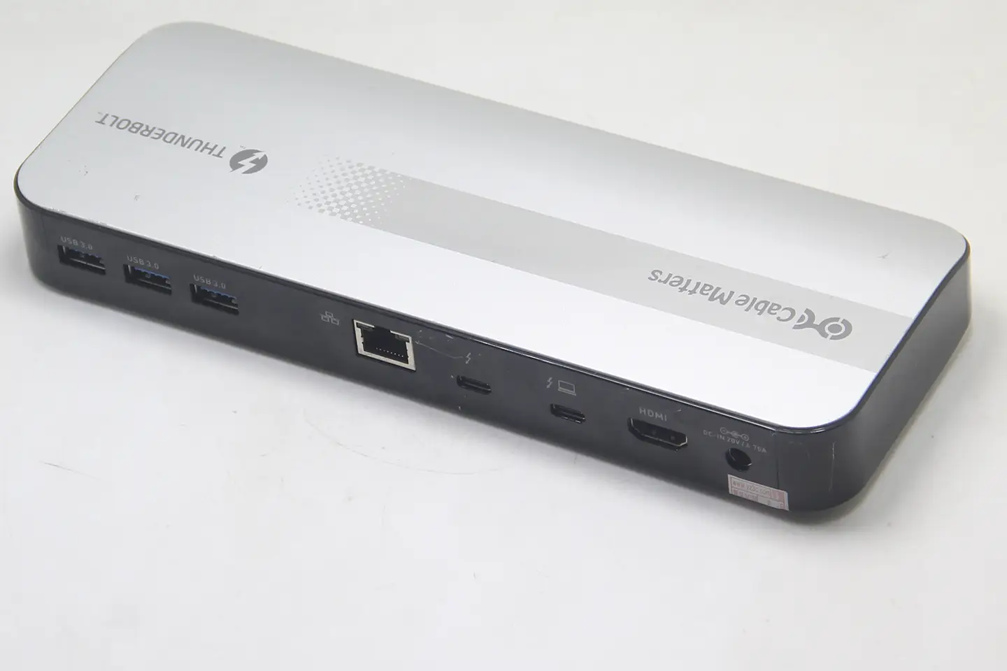 Cable Matters Thunderbolt Dock 雷电C扩展坞PD60瓦给电脑外扩5个USB3.0/1个HDMI2.0/千兆网卡/SD卡/3.5mm耳机口